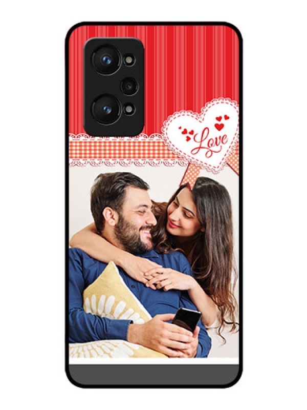 Custom Realme GT Neo 3T Custom Glass Mobile Case - Red Love Pattern Design