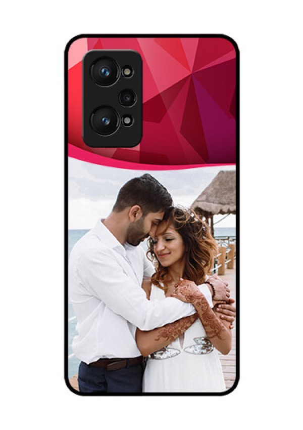 Realme GT Neo 3T Custom Glass Mobile Case - Red Abstract Design