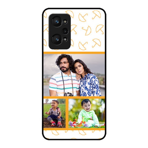 Realme GT Neo 3T Custom Glass Mobile Case - Yellow Pattern Design