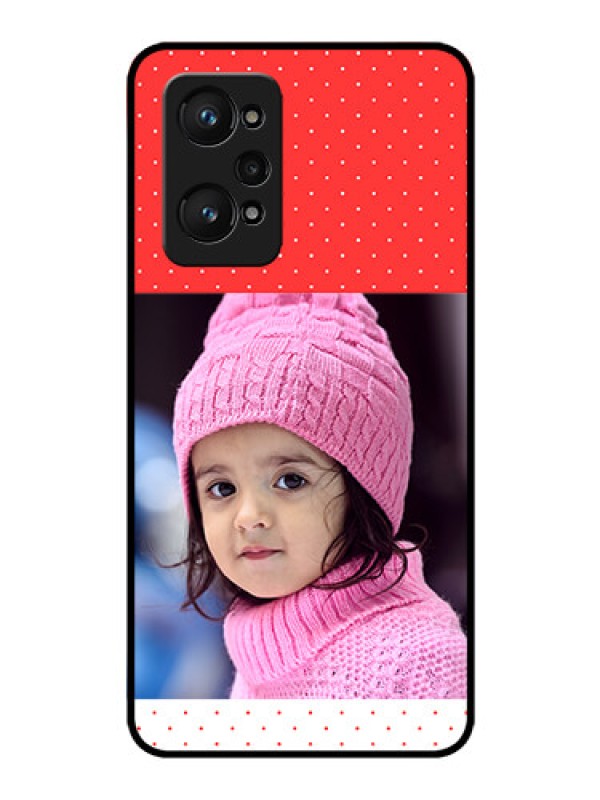 Custom Realme GT Neo 3T Photo Printing on Glass Case - Red Pattern Design