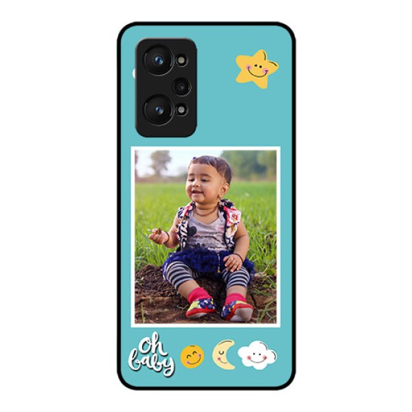 Realme GT Neo 3T Personalized Glass Phone Case - Smiley Kids Stars Design Realme GT Neo 3T Personalized Glass Phone Case - Smiley Kids Stars Design