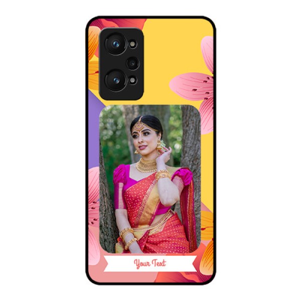 Realme GT Neo 3T Custom Glass Mobile Case - 3 Image With Vintage Floral Design Realme GT Neo 3T Custom Glass Mobile Case - 3 Image With Vintage Floral Design