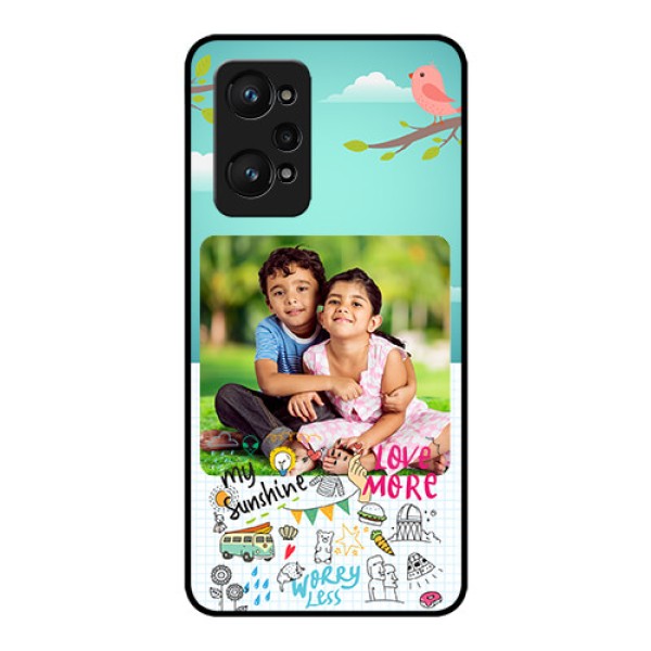 Realme GT Neo 3T Photo Printing on Glass Case - Doodle love Design