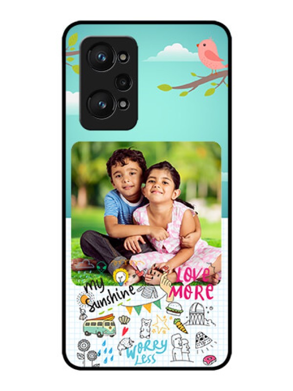 Custom Realme GT Neo 3T Photo Printing on Glass Case - Doodle love Design