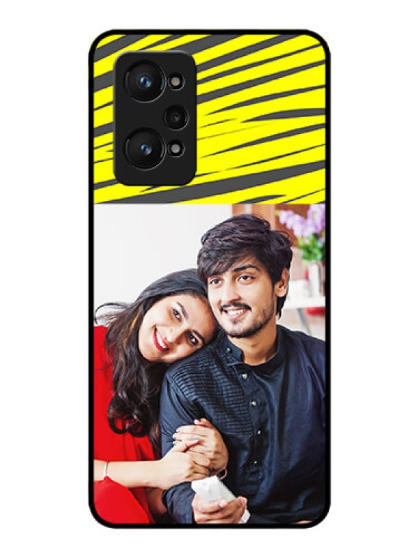Custom Realme GT Neo 3T Photo Printing on Glass Case - Yellow Abstract Design