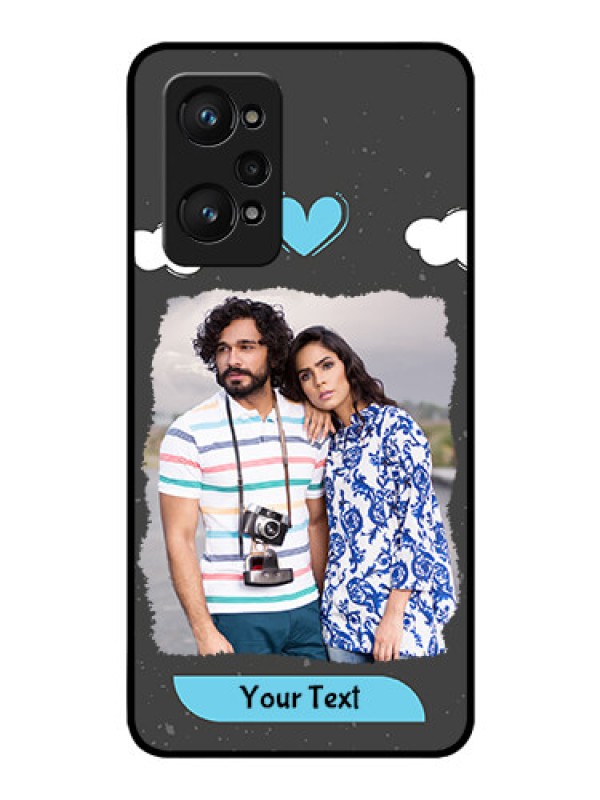 Custom Realme GT Neo 3T Custom Glass Phone Case - Splashes with love doodles Design