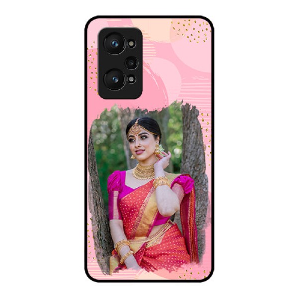 Realme GT Neo 3T Personalized Glass Phone Case - Gold Glitter Splash Design Realme GT Neo 3T Personalized Glass Phone Case - Gold Glitter Splash Design