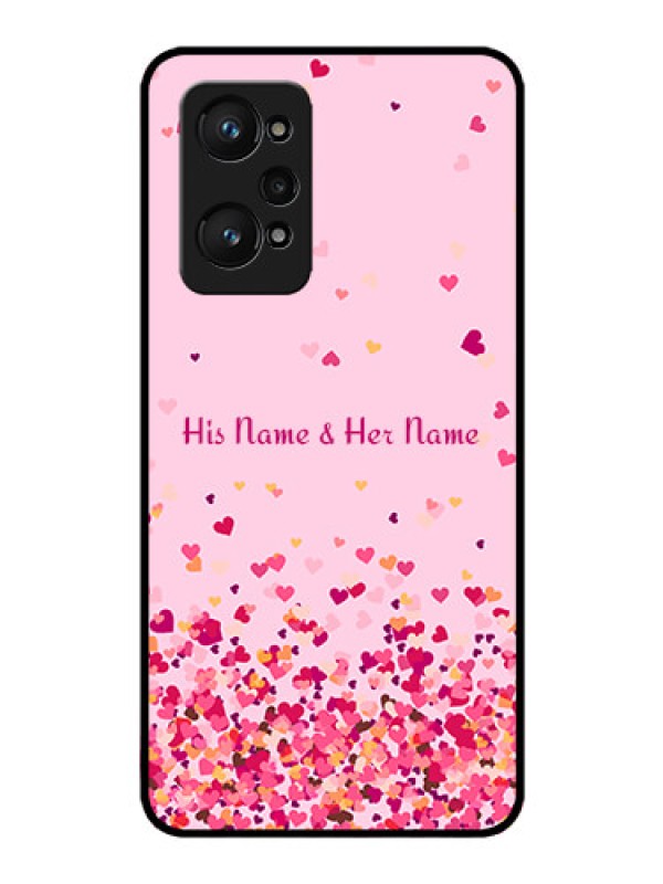 Custom Realme Gt Neo 3T Photo Printing on Glass Case - Floating Hearts Design