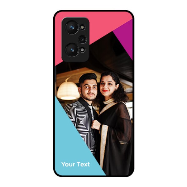 Realme Gt Neo 3T Custom Glass Mobile Case - Stacked Triple colour Design Realme Gt Neo 3T Custom Glass Mobile Case - Stacked Triple colour Design