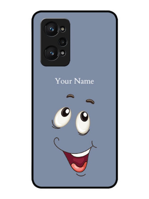 Custom Realme Gt Neo 3T Photo Printing on Glass Case - Laughing Cartoon Face Design