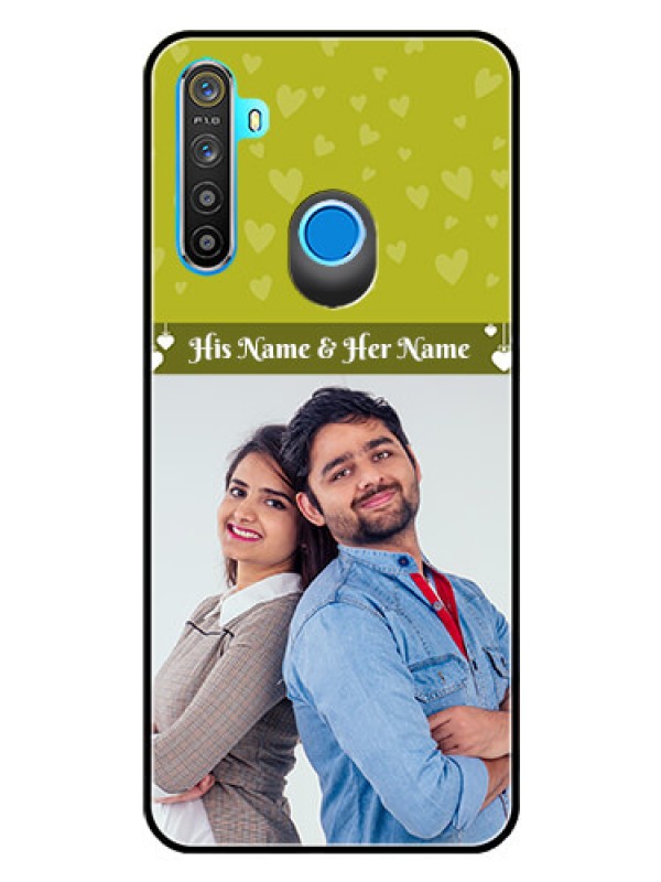 Custom Realme Narzo 10 Custom Glass Phone Case  - You & Me Heart Design