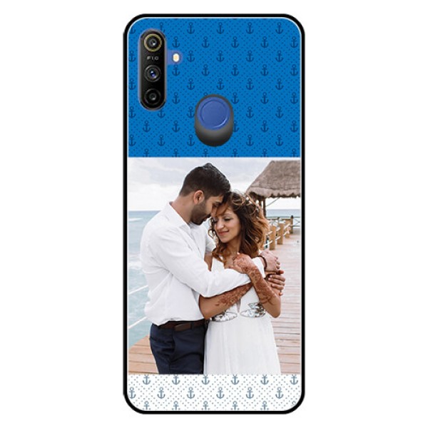 Realme Narzo 10A Photo Printing on Glass Case - Blue Anchors Design Realme Narzo 10A Photo Printing on Glass Case - Blue Anchors Design
