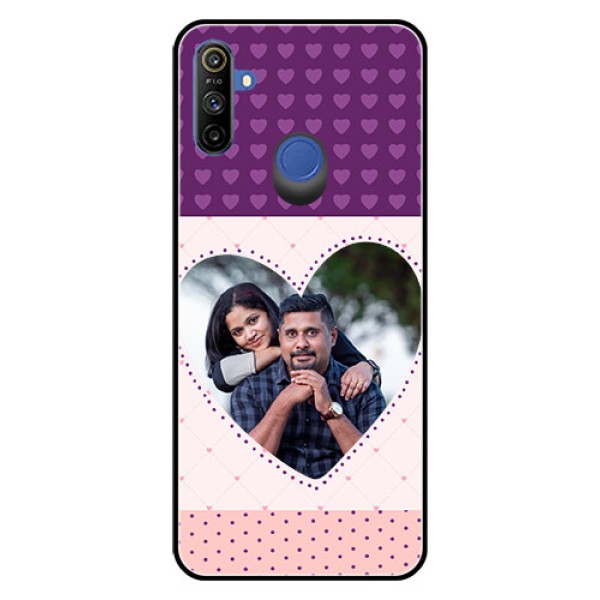 Realme Narzo 10A Custom Glass Phone Case  - Violet Love Dots Design
