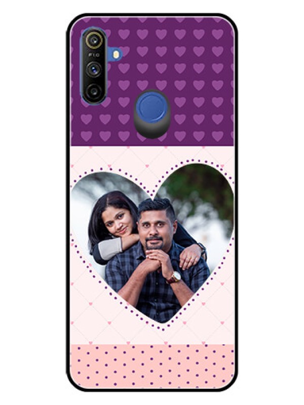 Custom Realme Narzo 10A Custom Glass Phone Case  - Violet Love Dots Design