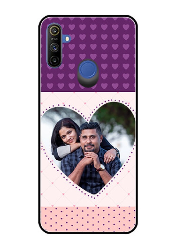 Realme Narzo 10A Custom Glass Phone Case  - Violet Love Dots Design