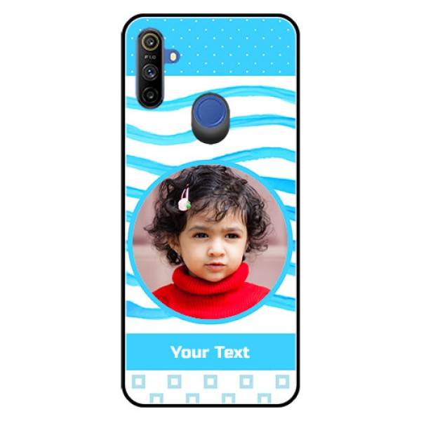 Realme Narzo 10A Custom Glass Phone Case - Simple Blue Case Design Realme Narzo 10A Custom Glass Phone Case - Simple Blue Case Design