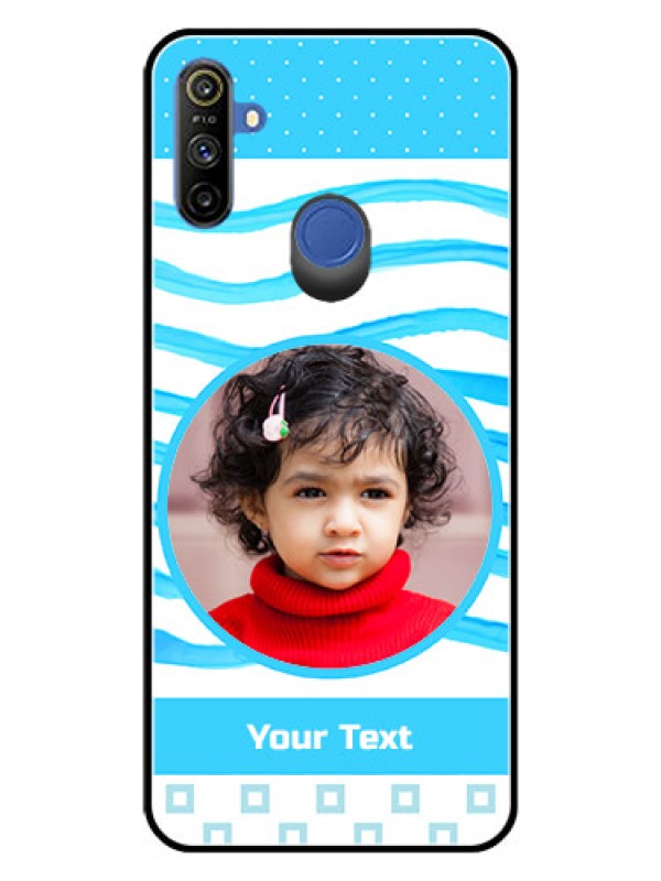 Custom Realme Narzo 10A Custom Glass Phone Case  - Simple Blue Case Design