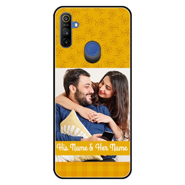 Realme Narzo 10A Custom Glass Mobile Case - Yellow Floral Design Realme Narzo 10A Custom Glass Mobile Case - Yellow Floral Design