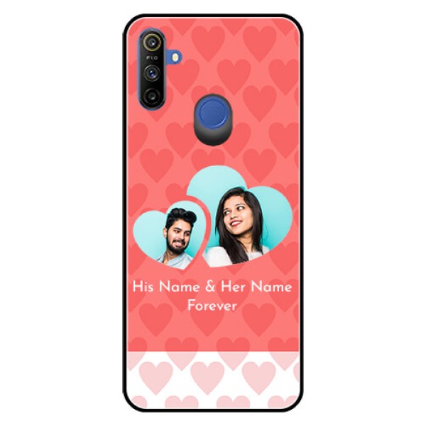 Realme Narzo 10A Personalized Glass Phone Case  - Couple Pic Upload Design