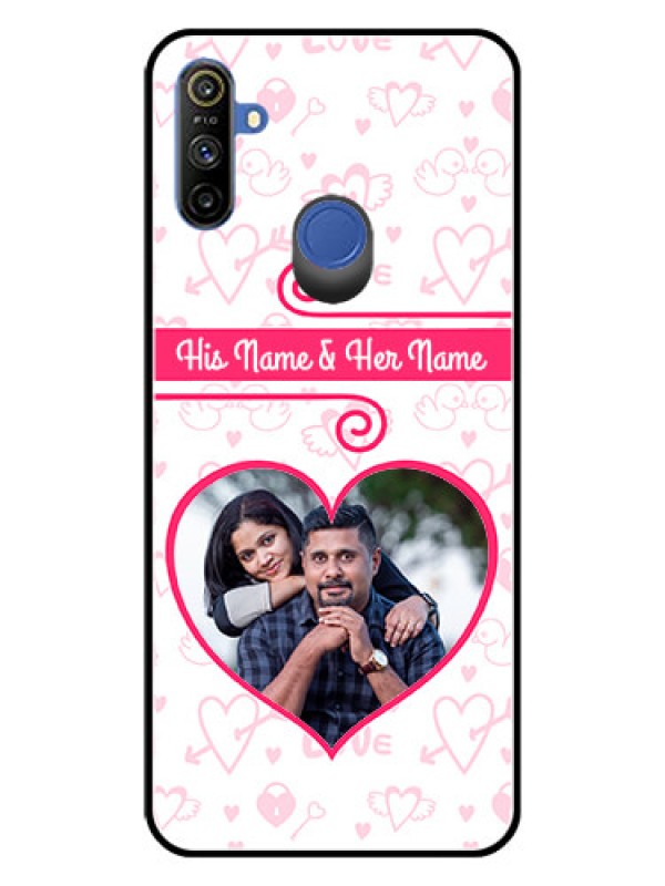 Custom Realme Narzo 10A Personalized Glass Phone Case  - Heart Shape Love Design