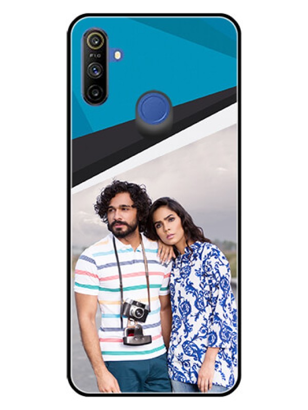 Custom Realme Narzo 10A Photo Printing on Glass Case  - Simple Pattern Photo Upload Design