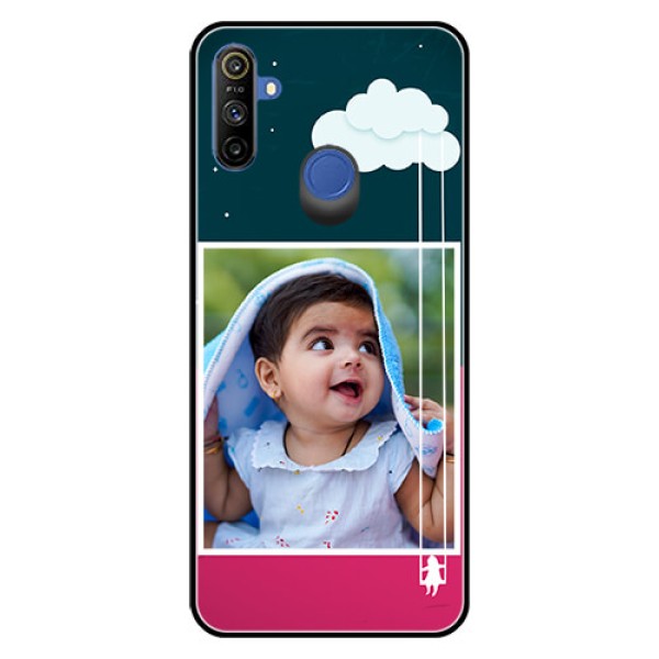 Realme Narzo 10A Custom Glass Phone Case  - Cute Girl with Cloud Design