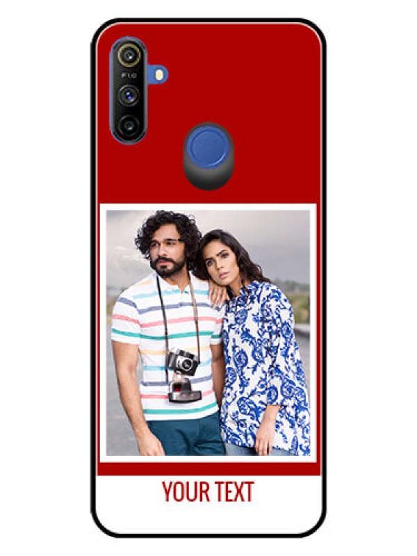 Custom Realme Narzo 10A Personalized Glass Phone Case  - Simple Red Color Design