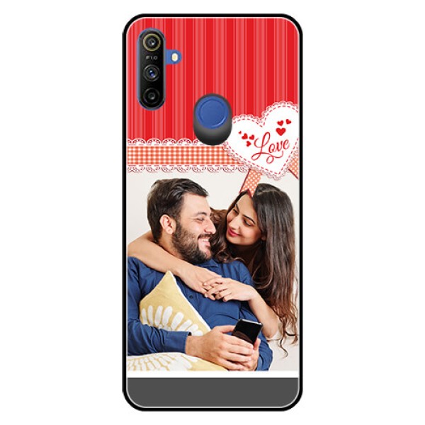 Realme Narzo 10A Custom Glass Mobile Case  - Red Love Pattern Design