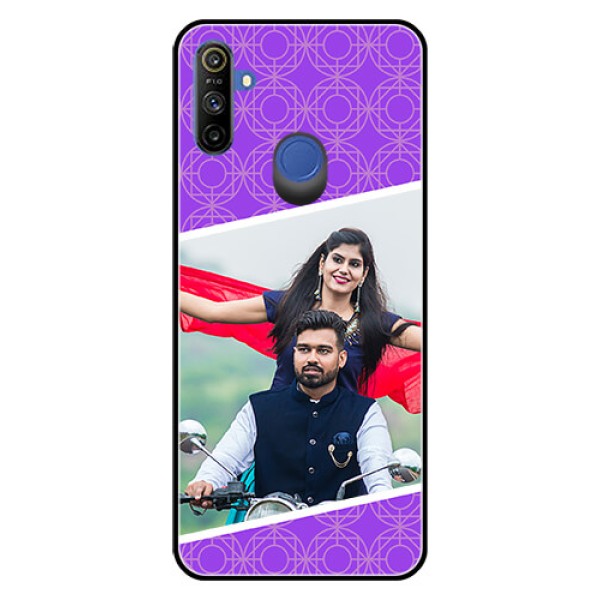 Realme Narzo 10A Custom Glass Phone Case - Violet Pattern Design Realme Narzo 10A Custom Glass Phone Case - Violet Pattern Design