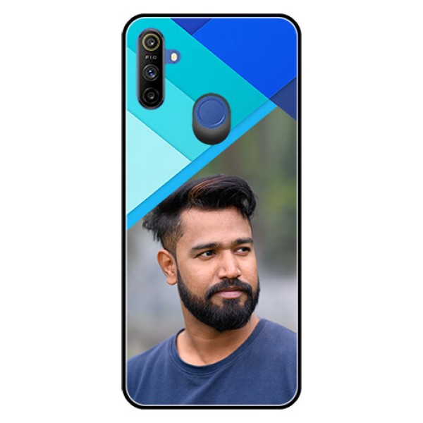 Realme Narzo 10A Custom Glass Phone Case - Blue Pattern Design Realme Narzo 10A Custom Glass Phone Case - Blue Pattern Design