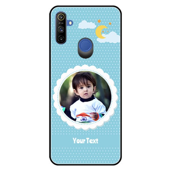 Realme Narzo 10A Personalised Glass Phone Case  - Violet Pattern Design