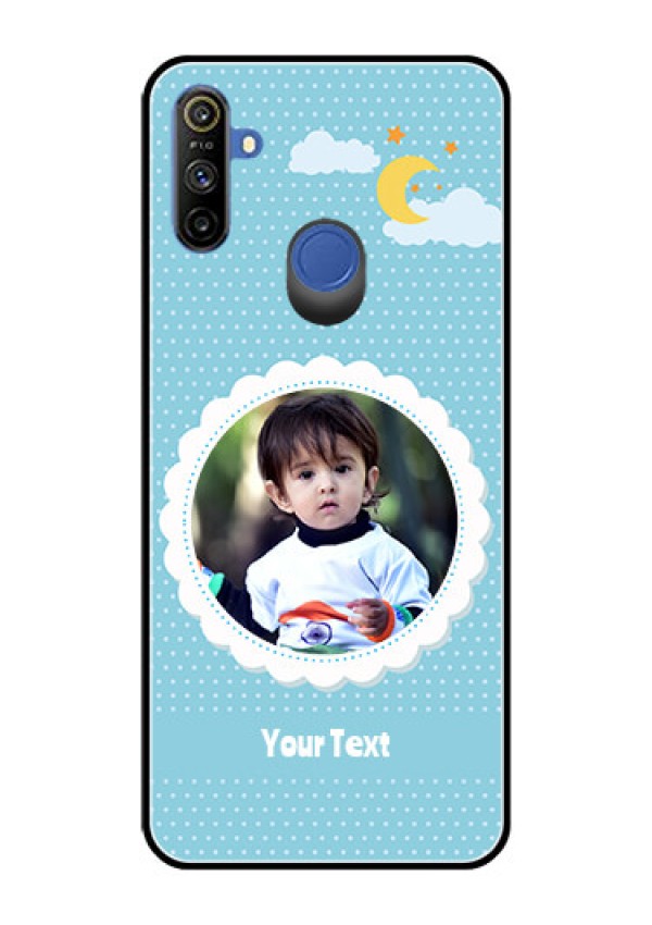 Realme Narzo 10A Personalised Glass Phone Case  - Violet Pattern Design