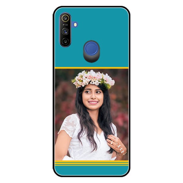 Realme Narzo 10A Custom Glass Phone Case  - Yellow & Blue Design 