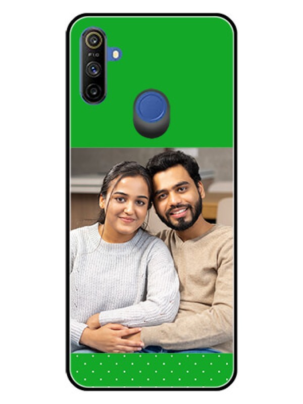 Custom Realme Narzo 10A Personalized Glass Phone Case  - Green Pattern Design