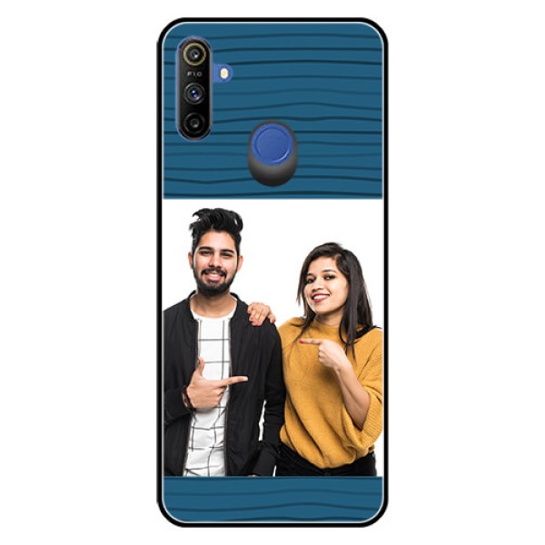 Realme Narzo 10A Custom Glass Phone Case  - Blue Pattern Cover Design