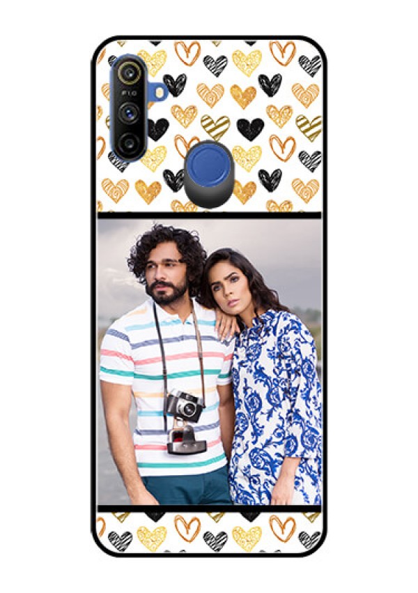Realme Narzo 10A Photo Printing on Glass Case  - Love Symbol Design