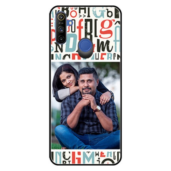 Realme Narzo 10A Personalized Glass Phone Case  - Alphabet Design