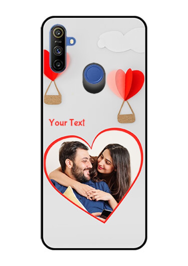 Realme Narzo 10A Custom Glass Mobile Case  - Parachute Love Design