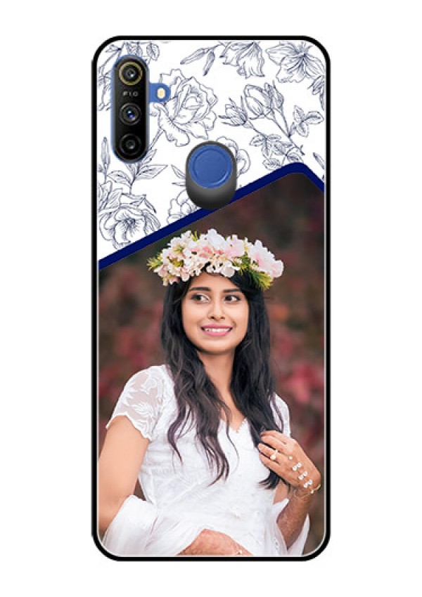 Realme Narzo 10A Personalized Glass Phone Case  - Premium Floral Design