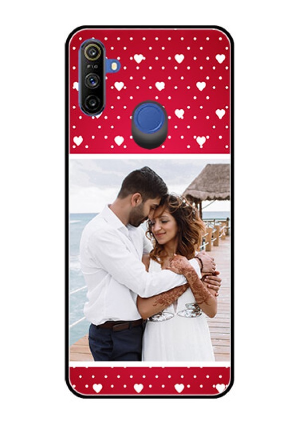 Realme Narzo 10A Photo Printing on Glass Case  - Hearts Mobile Case Design