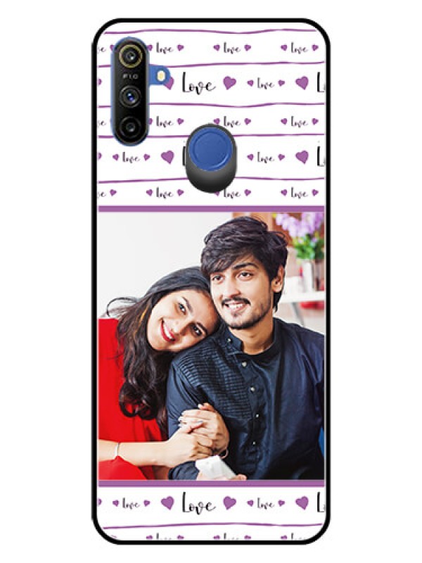 Custom Realme Narzo 10A Custom Glass Mobile Case  - Couples Heart Design