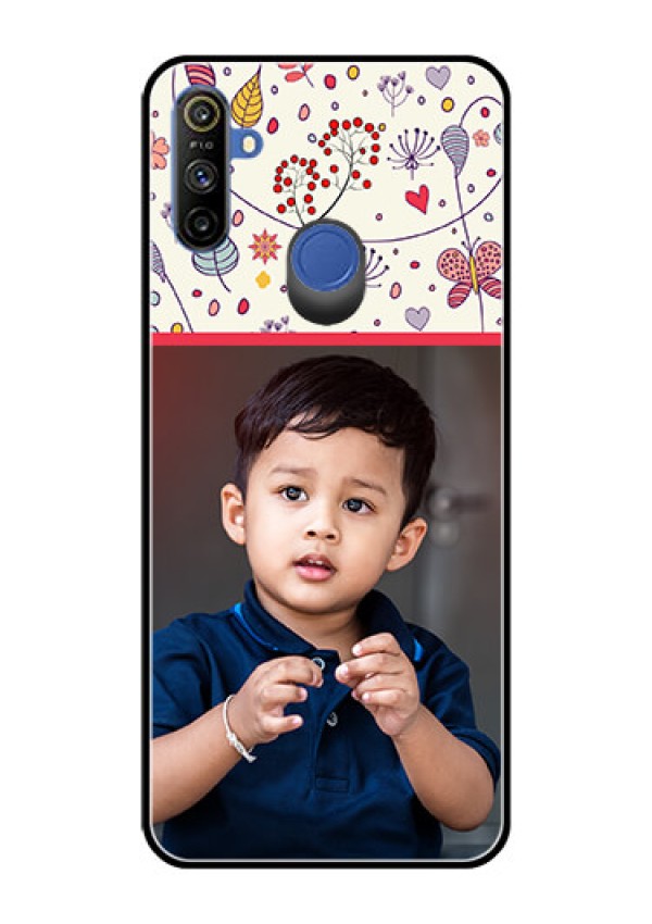 Realme Narzo 10A Custom Glass Mobile Case  - Premium Floral Design