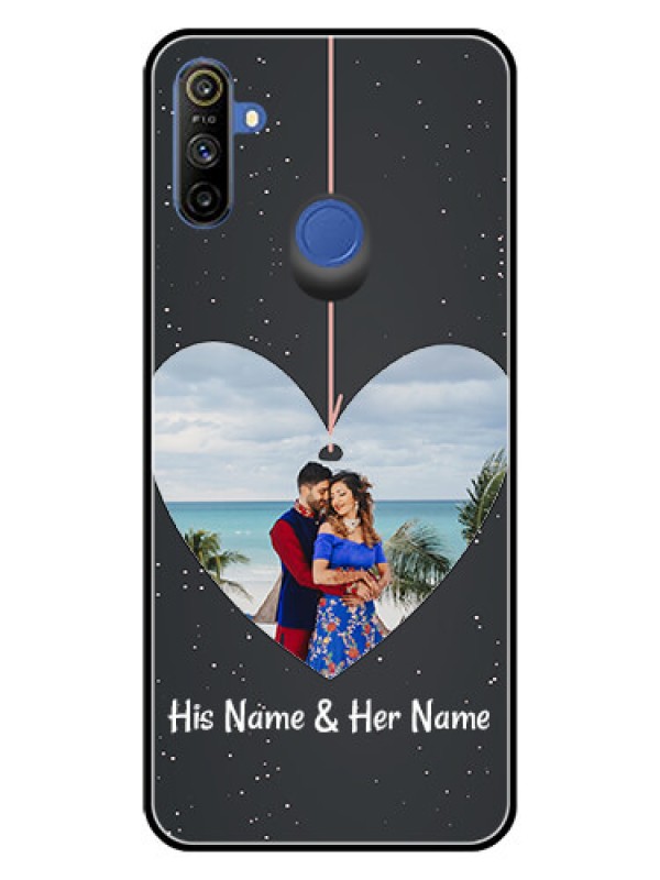 Custom Realme Narzo 10A Custom Glass Phone Case  - Hanging Heart Design