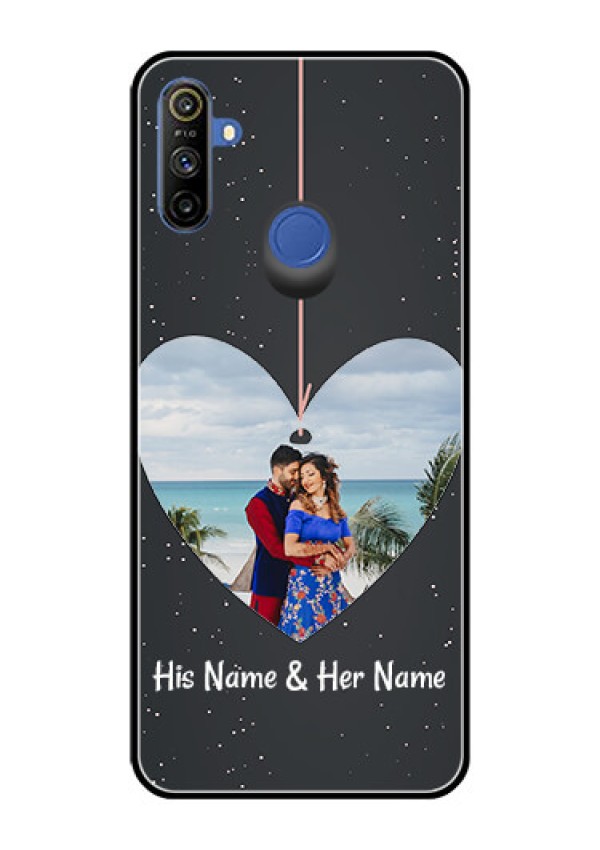 Realme Narzo 10A Custom Glass Phone Case  - Hanging Heart Design