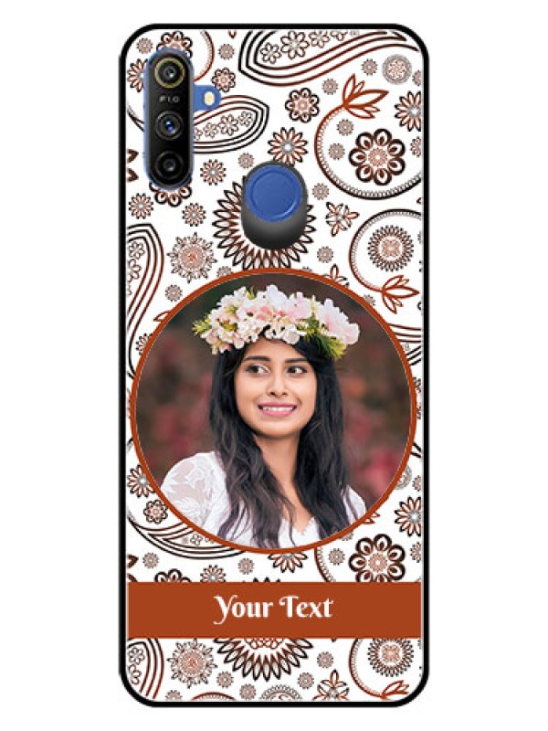 Custom Realme Narzo 10A Custom Glass Mobile Case  - Abstract Floral Design 