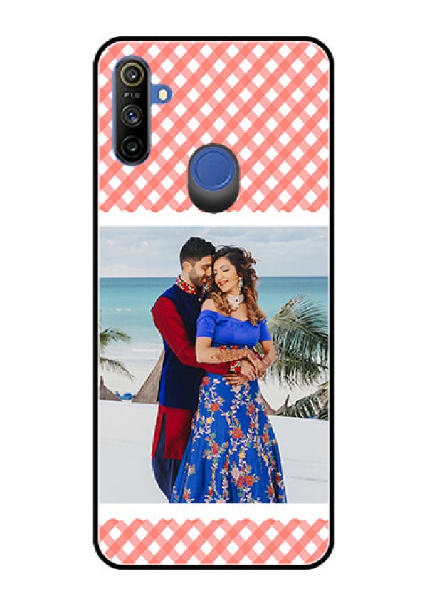 Realme Narzo 10A Personalized Glass Phone Case  - Pink Pattern Design