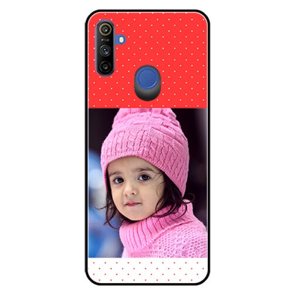 Realme Narzo 10A Photo Printing on Glass Case  - Red Pattern Design