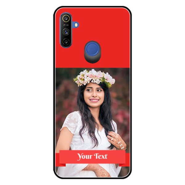 Realme Narzo 10A Custom Glass Phone Case  - Simple Red Color Design