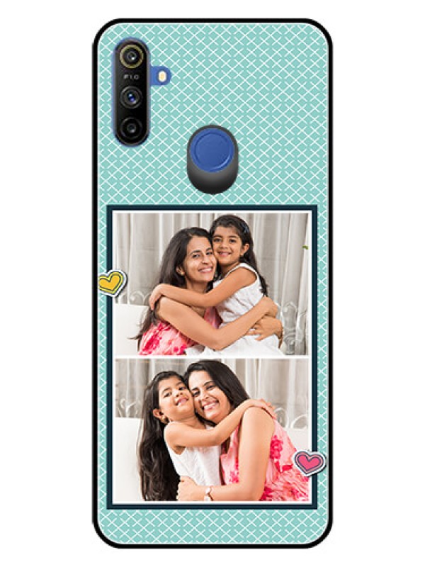 Custom Realme Narzo 10A Custom Glass Phone Case  - 2 Image Holder with Pattern Design