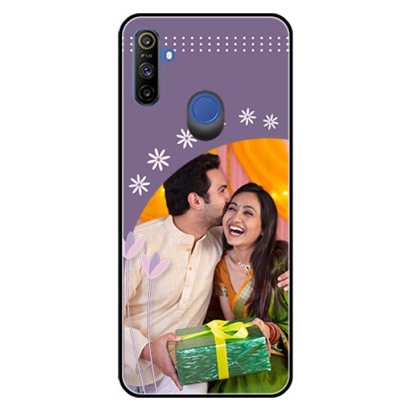Realme Narzo 10A Custom Glass Mobile Case  - Lavender flowers design 